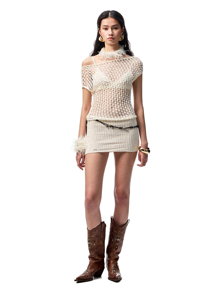 Off Shoulder Body Hugging Hollow Out Dress【s0000012908】