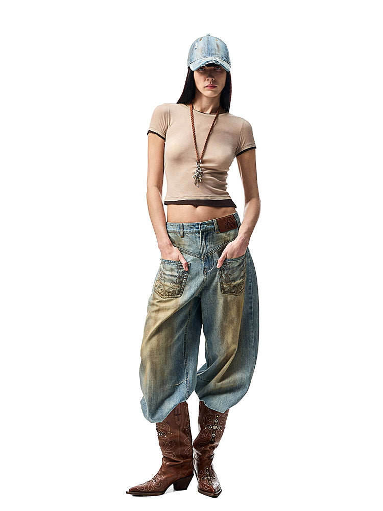 Faux Two Piece Color Blocking Slightly Sheer Short Sleeve T-Shirt 【s0000012890】