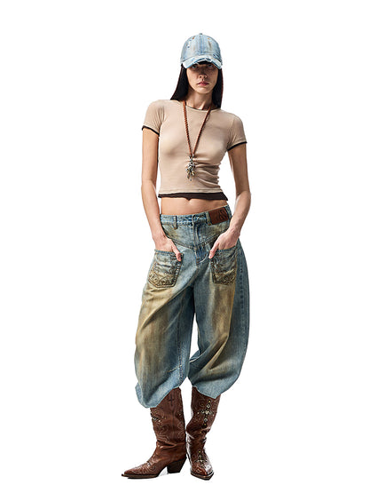 Faux Two Piece Color Blocking Slightly Sheer Short Sleeve T-Shirt 【s0000012890】