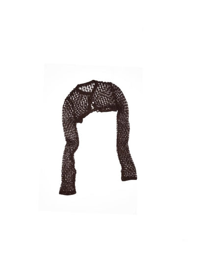 Hollow Out Knitted Cropped Long Sleeve Cover Up【s0000012910】