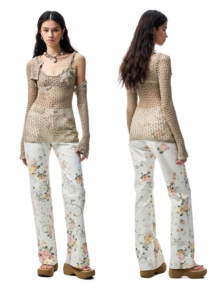 Crocheted Starfish Strappy Knotted Midi Vest【s0000012911】