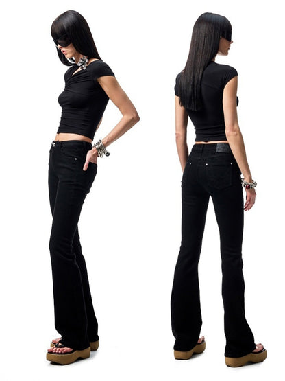 Metallic Flower Knot Pleated Slim Fit Acetate Short Sleeve Shirred T-Shirt【s0000012918】