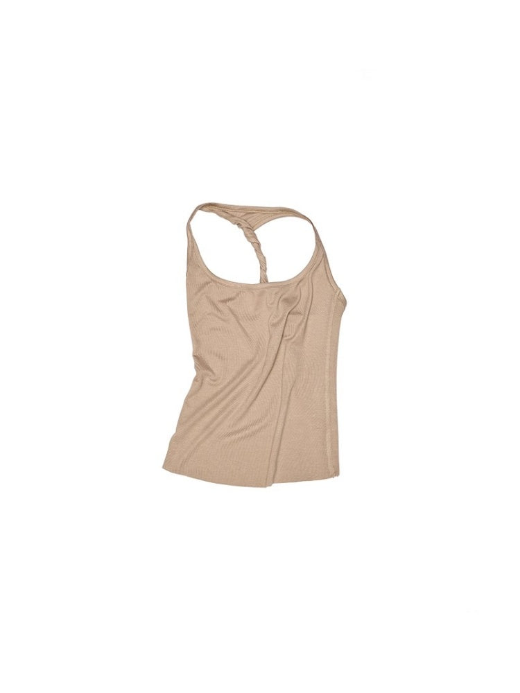 Large Round Neck -Back Knot Acetate Tank Top & Tight Waist Maxi  Skirt Set【s0000012920】