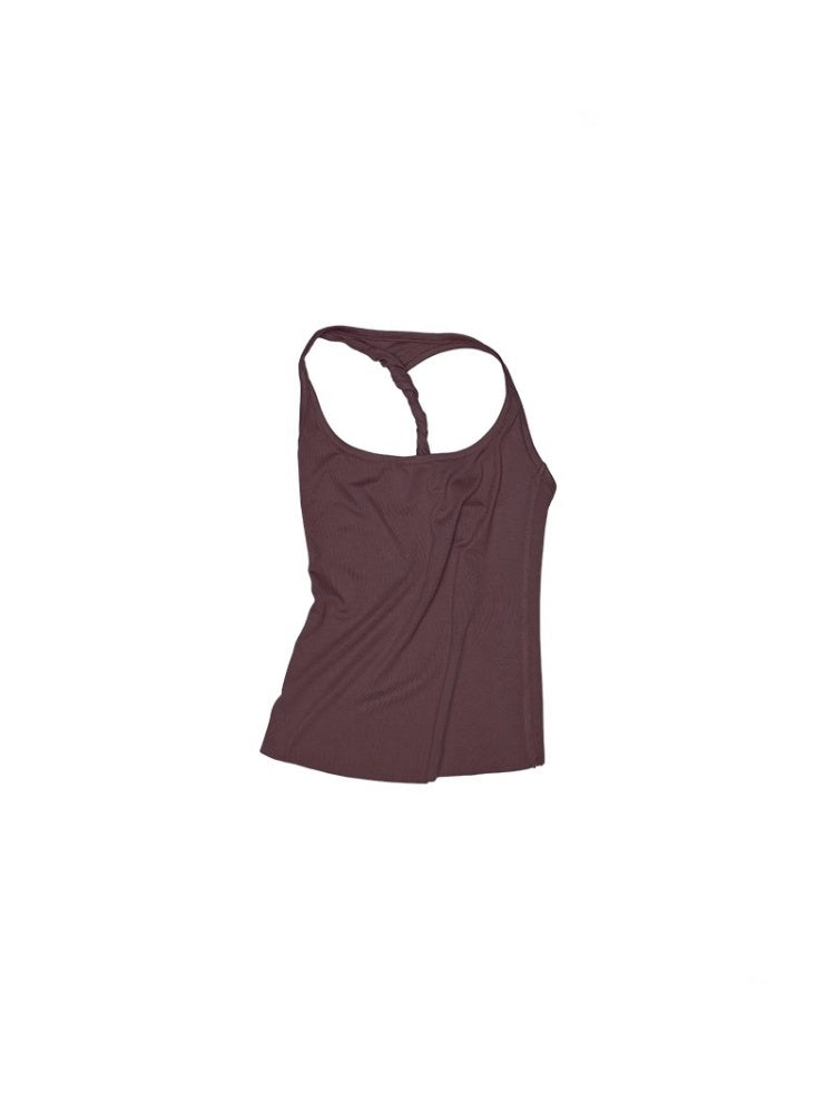 Large Round Neck -Back Knot Acetate Tank Top & Tight Waist Maxi  Skirt Set【s0000012920】