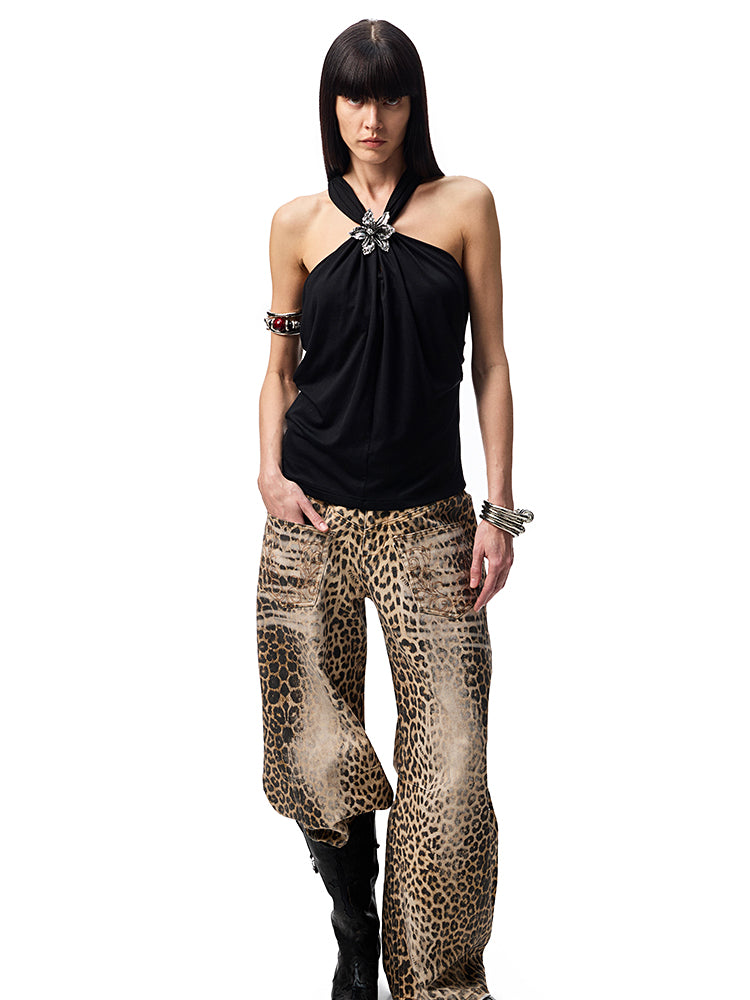 High Elastic Knotted Halter Neck Acetate Camisole【s0000012923】