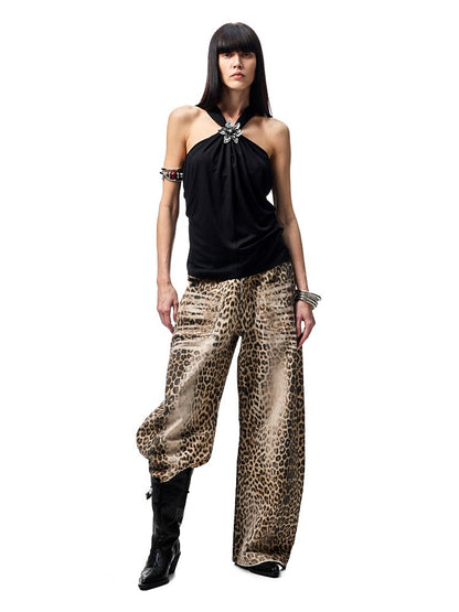 High Elastic Knotted Halter Neck Acetate Camisole【s0000012923】