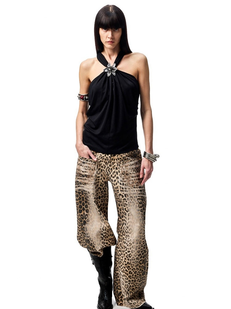 High Elastic Knotted Halter Neck Acetate Camisole【s0000012923】