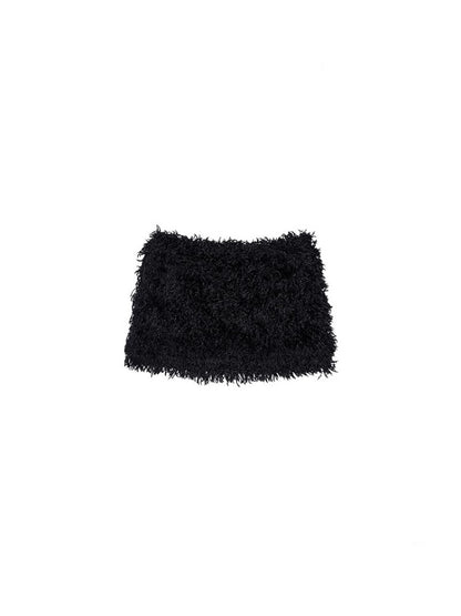 Feather V-Neck Beaded Draped  Halter Neck Camisole&Slim Mini Skirt Set【s0000012928】