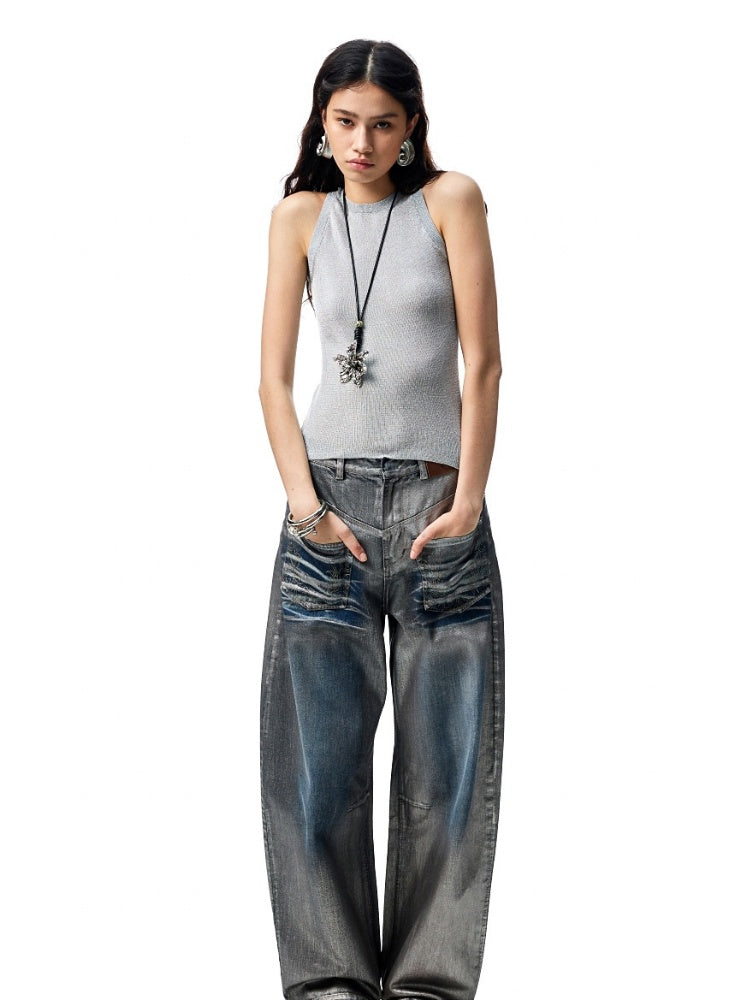 Back Cutout Cable Knit Sleeveless Tank Top【s0000012929】