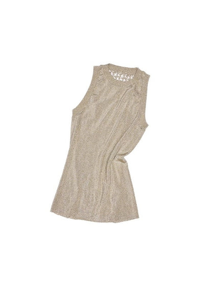 Back Cutout Cable Knit Sleeveless Tank Top【s0000012929】