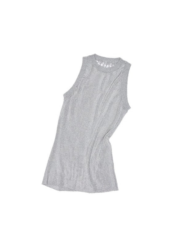 Back Cutout Cable Knit Sleeveless Tank Top【s0000012929】