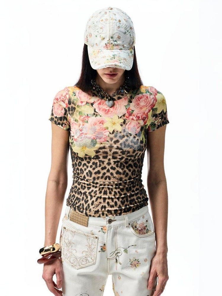 Classic Floral All Over Canvas Frayed Baseball Cap【s0000012892】