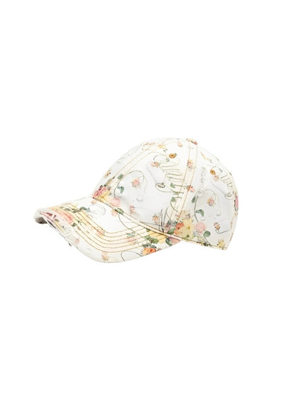 Classic Floral All Over Canvas Frayed Baseball Cap【s0000012892】