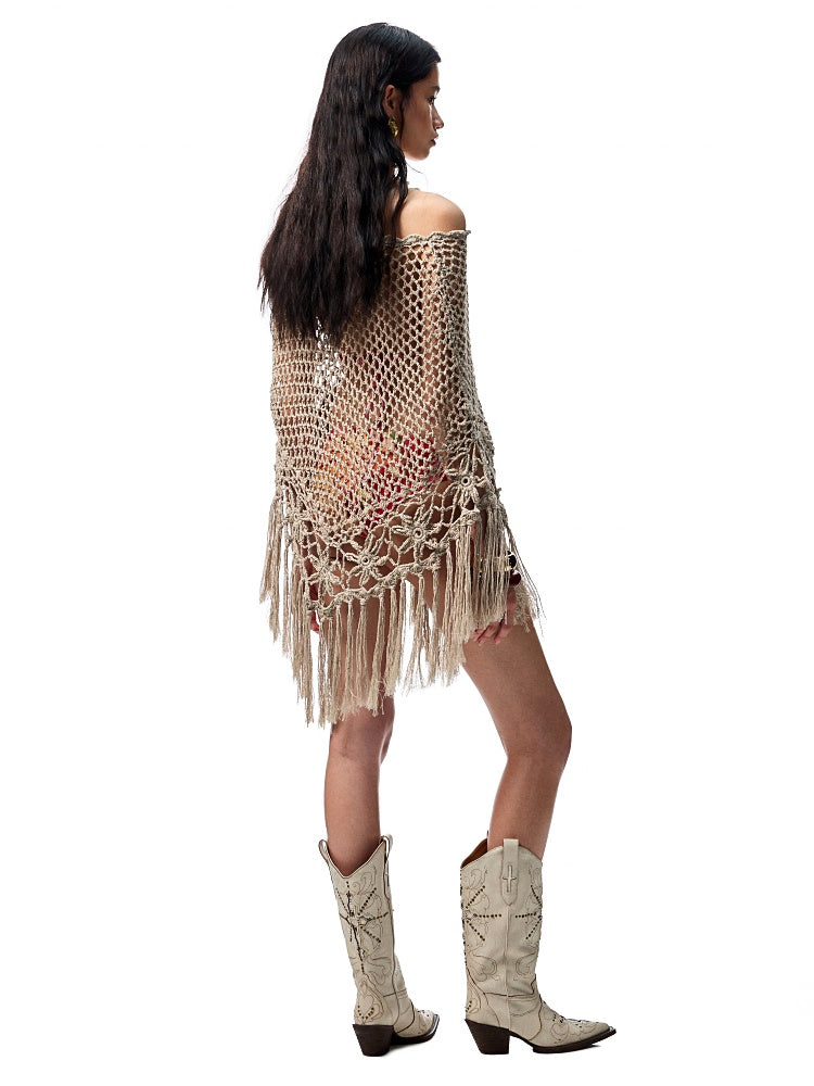 V-Mouth Pointed Toe Lamb Skin Embroidery Cross Vintage Aged Western Cowboy Boots【s0000012936】