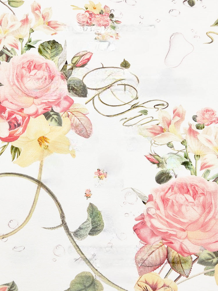 Floral Print Paw Print Rhinestone T-Shirt【s0000012893】