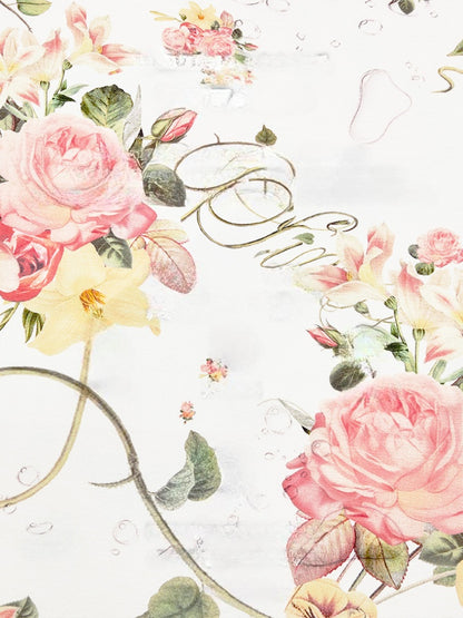 Floral Print Paw Print Rhinestone T-Shirt【s0000012893】