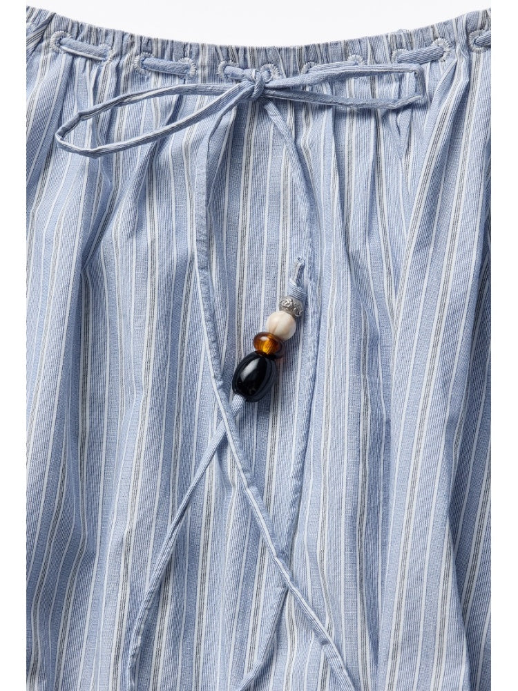 Striped Contrasting Beaded Loose A-line Skirt【s0000012894】