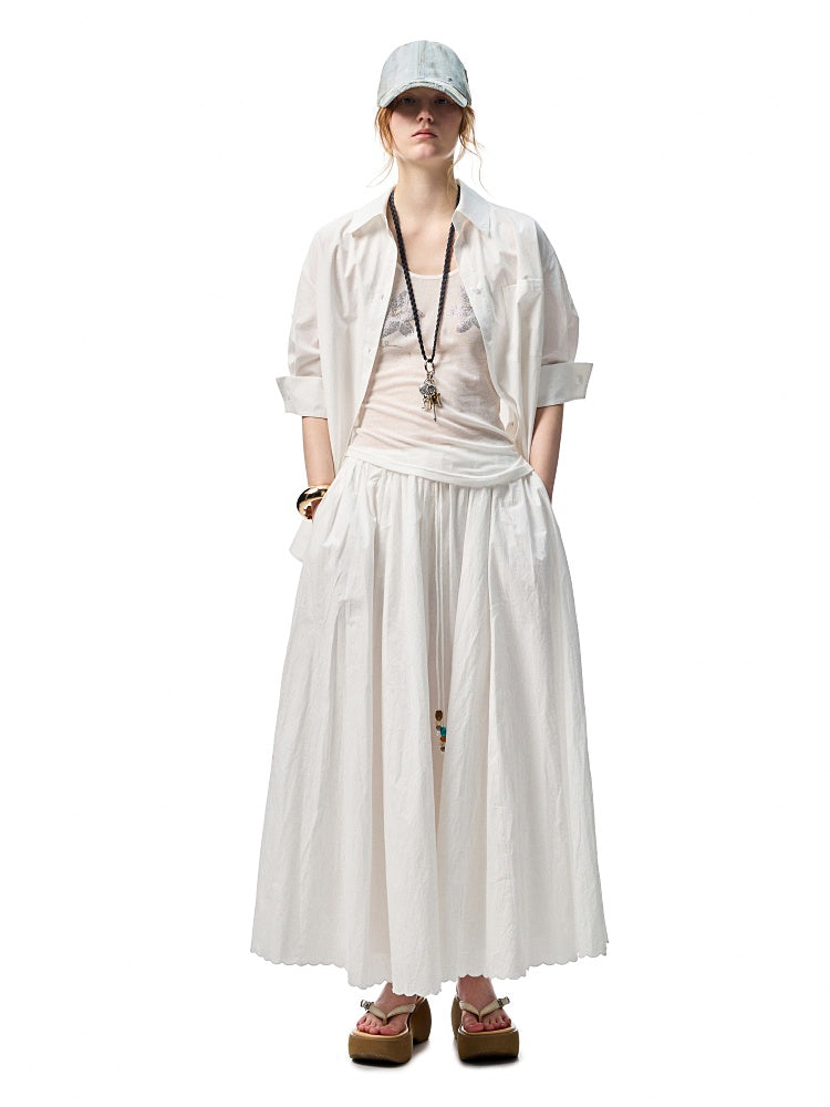 Striped Contrasting Beaded Loose A-line Skirt【s0000012894】