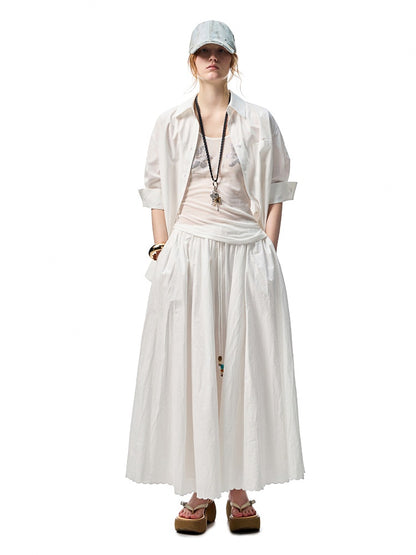 Striped Contrasting Beaded Loose A-line Skirt【s0000012894】