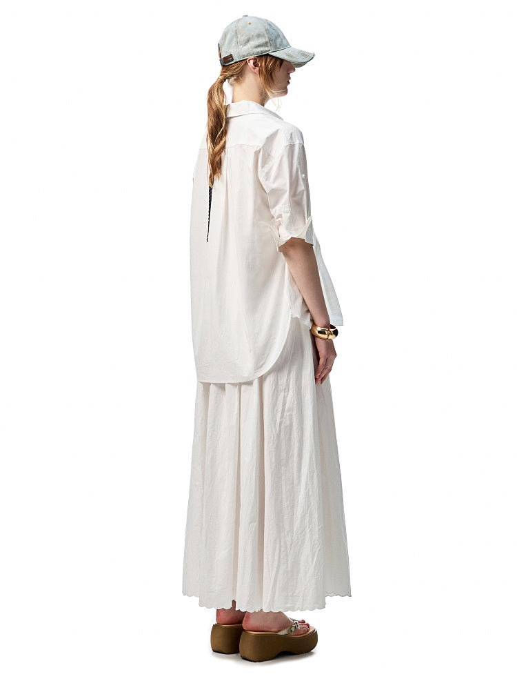 Striped Contrasting Beaded Loose A-line Skirt【s0000012894】