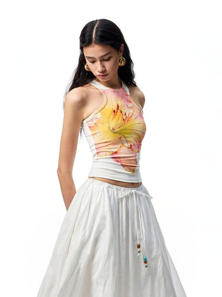 Striped Contrasting Beaded Loose A-line Skirt【s0000012894】