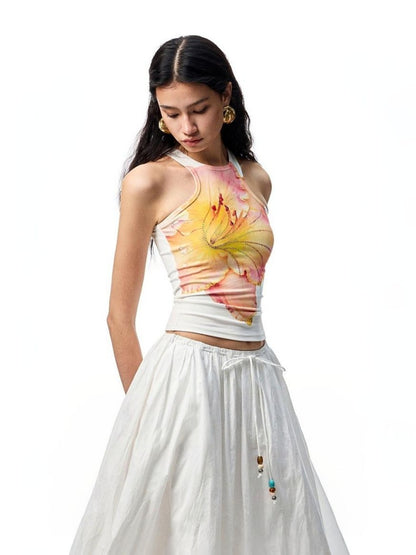Striped Contrasting Beaded Loose A-line Skirt【s0000012894】