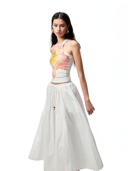 Striped Contrasting Beaded Loose A-line Skirt【s0000012894】
