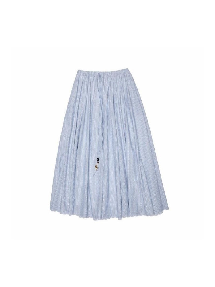 Striped Contrasting Beaded Loose A-line Skirt【s0000012894】