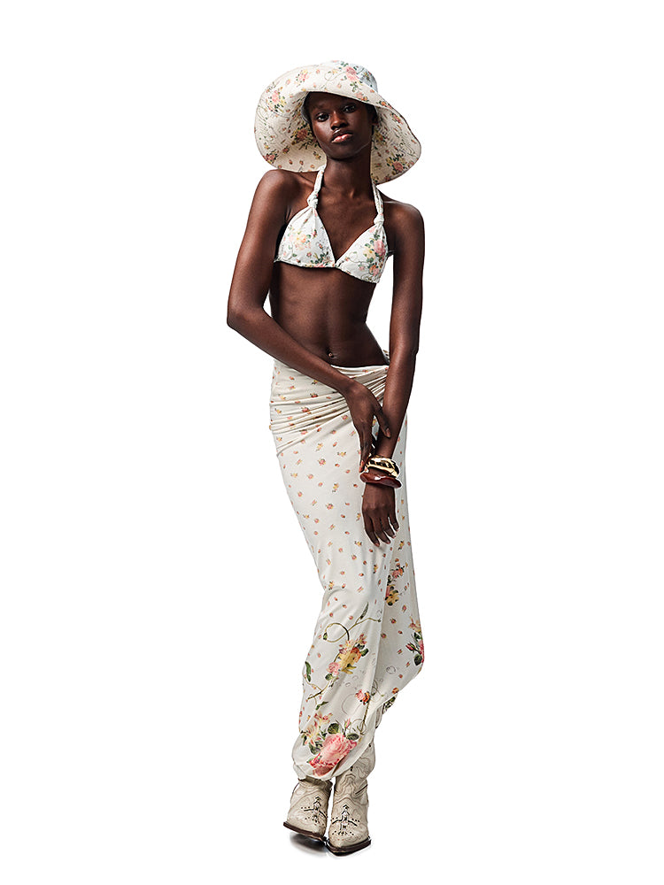 Metallic Flower Floral All-Over Print Bikini【s0000012895】