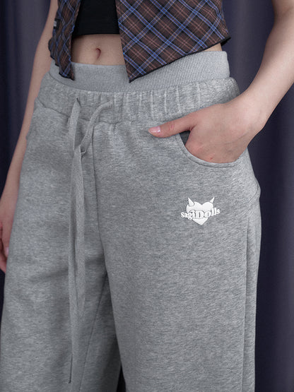 Back Ribbon Double Waist Sweat Pants【s0000012990】