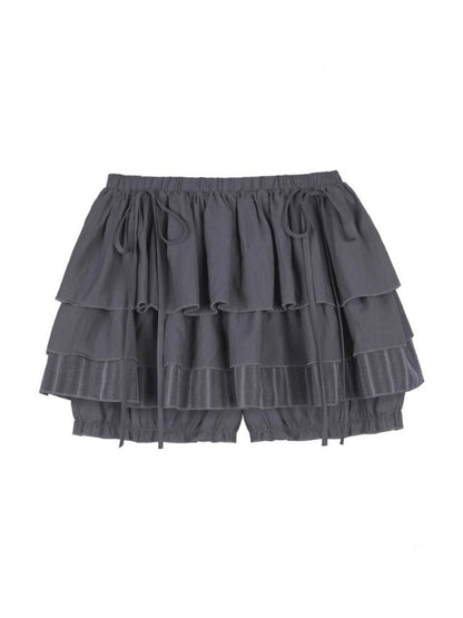 Drawstring Tiered Ruffle Cake Shorts【s0000013001】