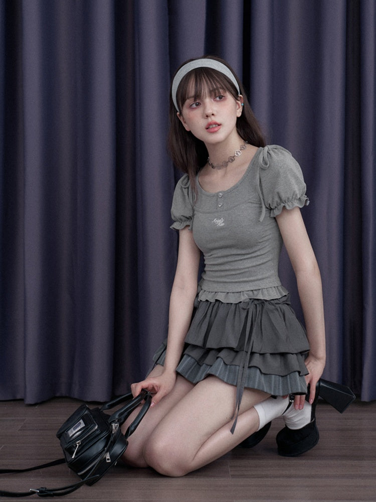 Drawstring Tiered Ruffle Cake Shorts【s0000013001】