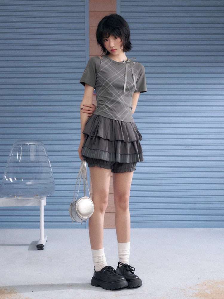 Drawstring Tiered Ruffle Cake Shorts【s0000013001】