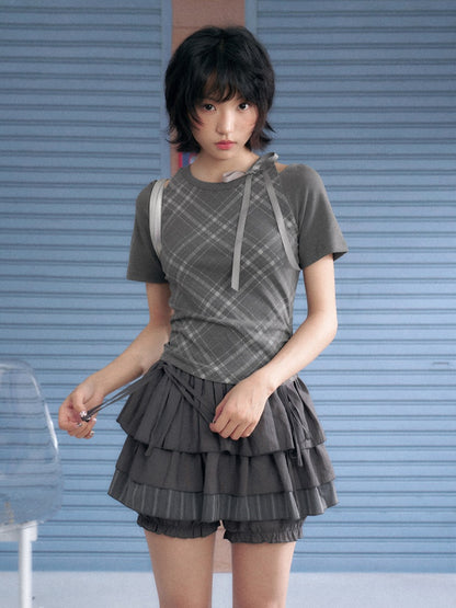 Drawstring Tiered Ruffle Cake Shorts【s0000013001】