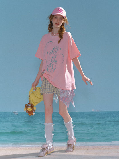 Contrasting Stitching High Waist Irregular Hem Plaid Skirt【s0000013013】