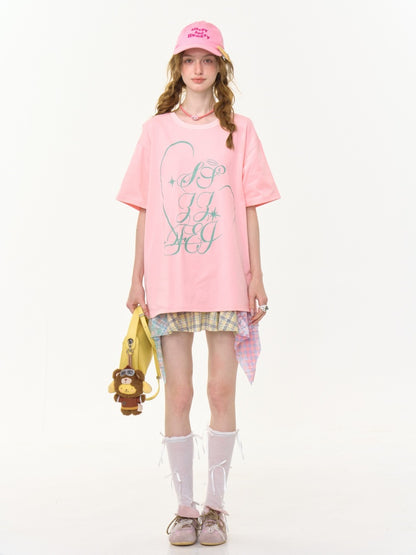 Contrasting Stitching High Waist Irregular Hem Plaid Skirt【s0000013013】