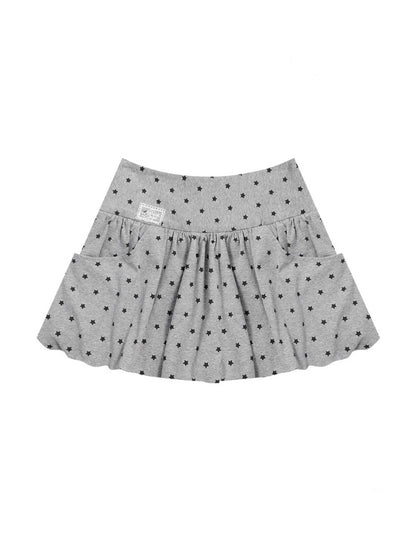 High Waisted Star Print Polka Dot Puffy Skirt【s0000013017】