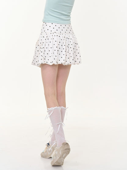 High Waisted Star Print Polka Dot Puffy Skirt【s0000013017】