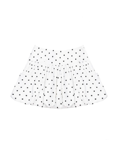 High Waisted Star Print Polka Dot Puffy Skirt【s0000013017】