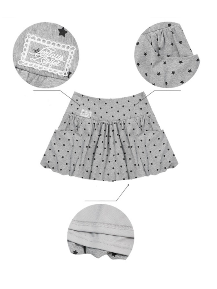 High Waisted Star Print Polka Dot Puffy Skirt【s0000013017】