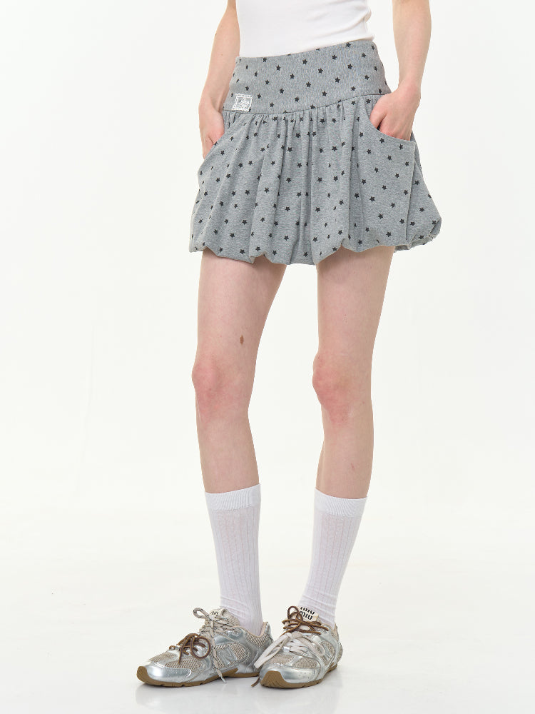 High Waisted Star Print Polka Dot Puffy Skirt【s0000013017】