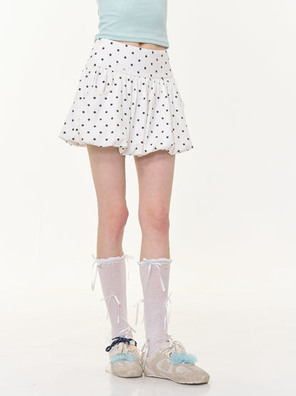 High Waisted Star Print Polka Dot Puffy Skirt【s0000013017】