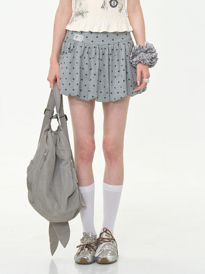 High Waisted Star Print Polka Dot Puffy Skirt【s0000013017】