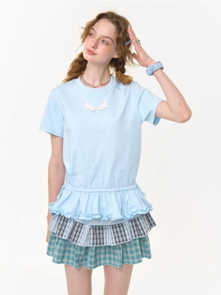 Three-Layer Elastic Waist Cake Plaid Skirt【s0000013023】