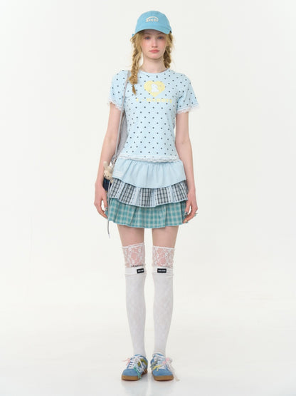 Three-Layer Elastic Waist Cake Plaid Skirt【s0000013023】