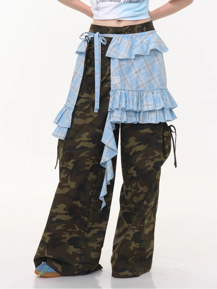 Plaid Irregular Hem Ruffle Layered Mini Skirt【s0000013025】