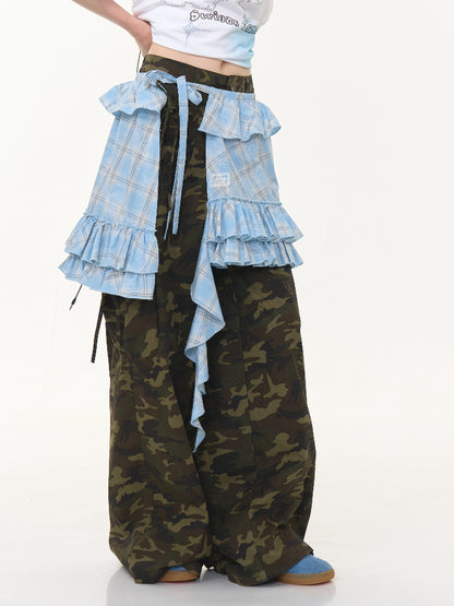 Plaid Irregular Hem Ruffle Layered Mini Skirt【s0000013025】