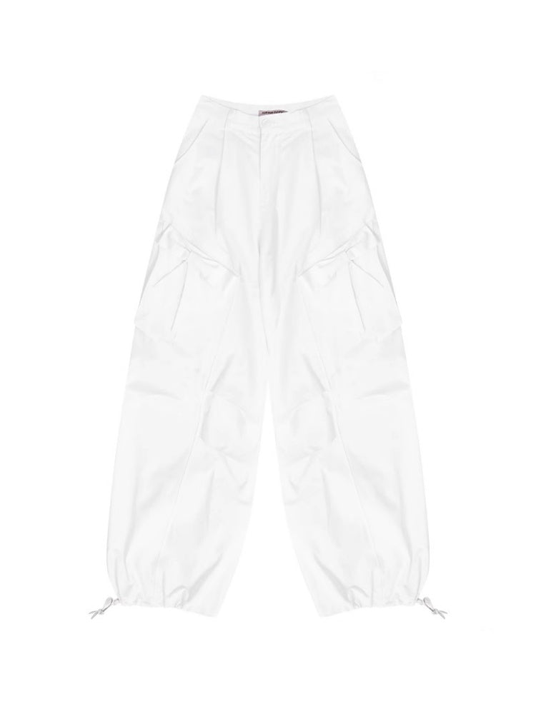 Big Bow Straight Wide Leg Drawstring Casual Pants【s0000013028】