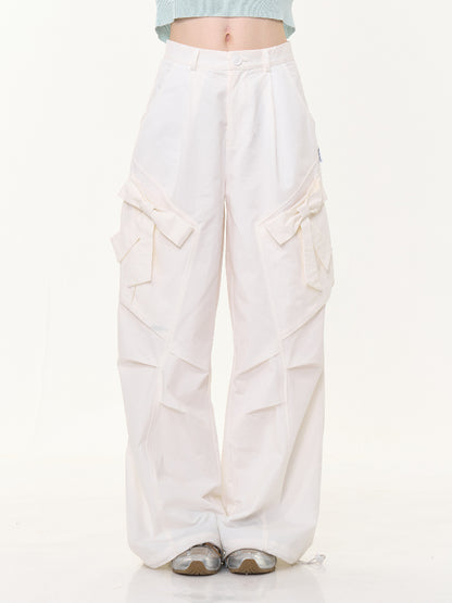 Big Bow Straight Wide Leg Drawstring Casual Pants【s0000013028】