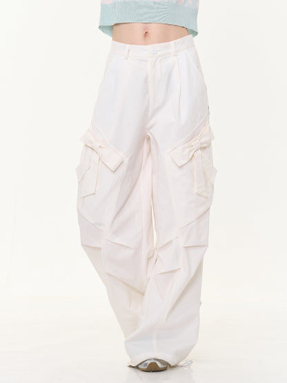 Big Bow Straight Wide Leg Drawstring Casual Pants【s0000013028】